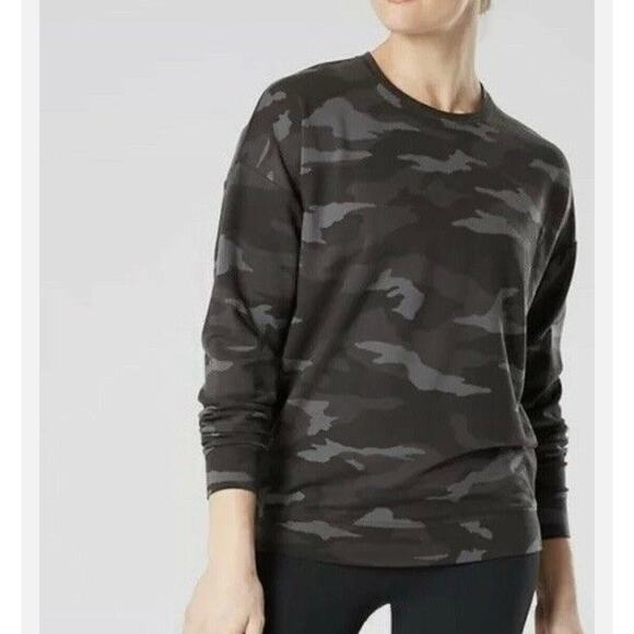 Athleta Studio to Street Gray Camo Crew Neck Sweatshirt Size XS - Picture 1 of 9